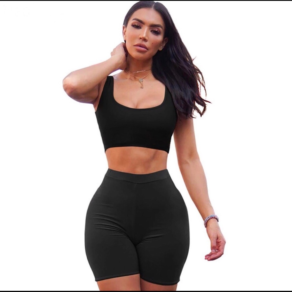 Crop Top/Biker Short Set